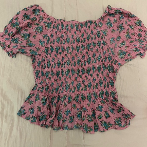 UO Floral Pink Smocked Women's Top🔥FINAL CLEARANCE🔥 - Picture 5 of 5